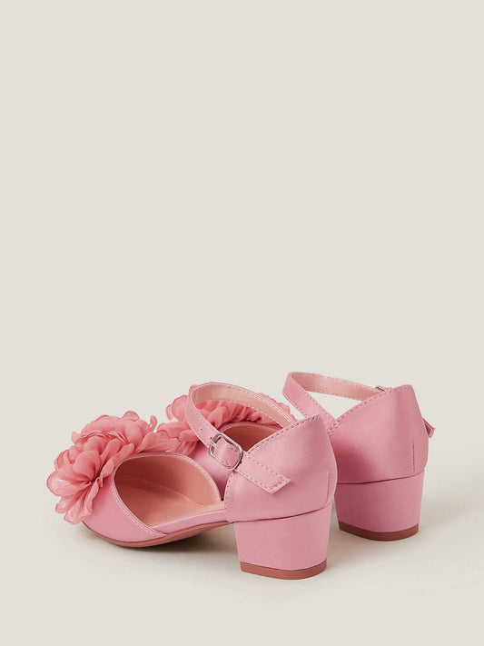 Dsiney Kidz - Monsoon Pink Corsage Satin Two Part Heels image 2