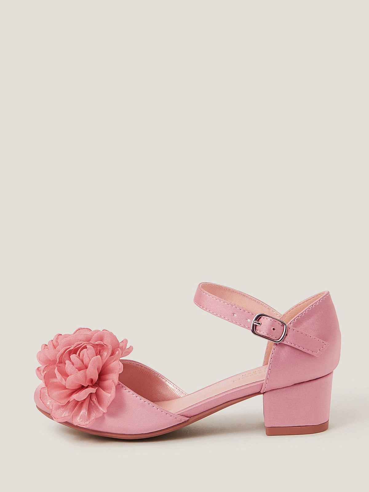 Dsiney Kidz - Monsoon Pink Corsage Satin Two Part Heels image 3