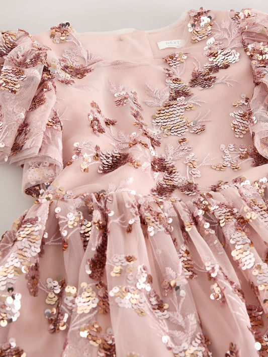 Dsiney Kidz - Gold Sequin Party Dress (3-16yrs) image 2