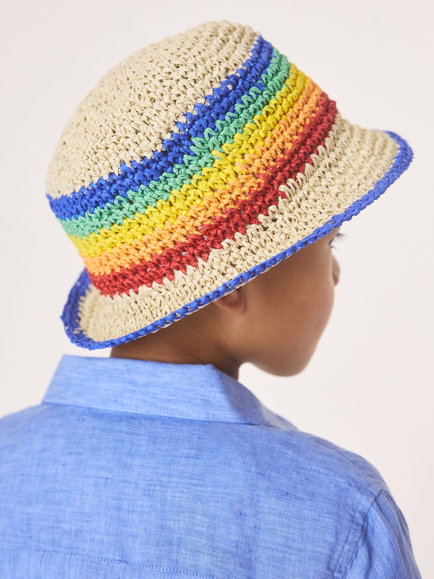 Little Bird by Jools Oliver Multi Straw Effect Rainbow Trilby Hat image 3