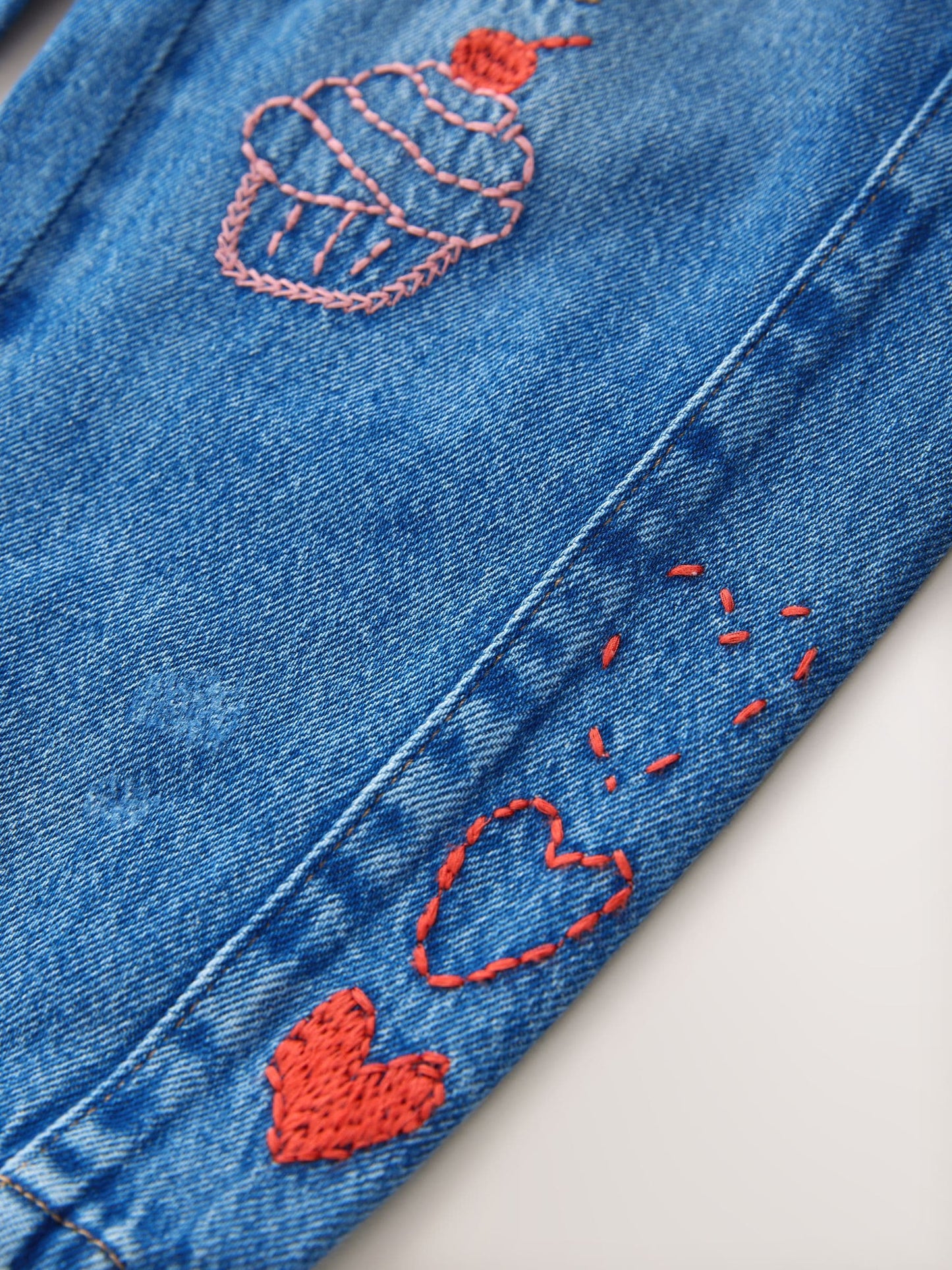 Dsiney Kidz - Mid Blue Embroidered Barrel Jeans (3-16yrs) image 8