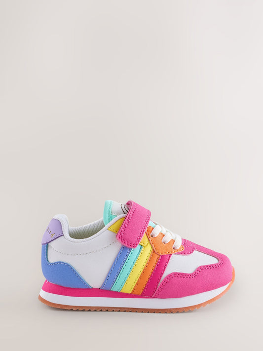 Little Bird by Jools Oliver Pink Younger Pastel Rainbow Retro Runner Trainers image 2