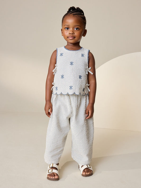Blue Stripe Blouse and Trousers set (3mths-7yrs) image 3