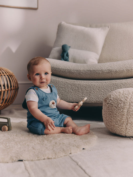 Blue Bear Woven Dungarees and Bodysuit Baby Set (0mths-2yrs) image 2