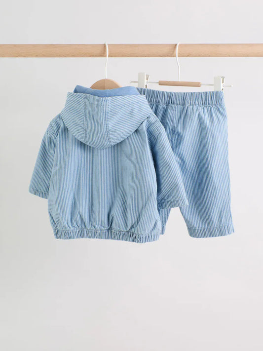 Blue Jacket, Top and Trousers 3 Piece Baby Set (0mths-2yrs)