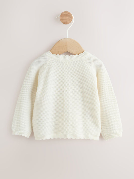 Dsiney Kidz - White Floral Embroidered Baby Cardigan (0mths-2yrs) image 2
