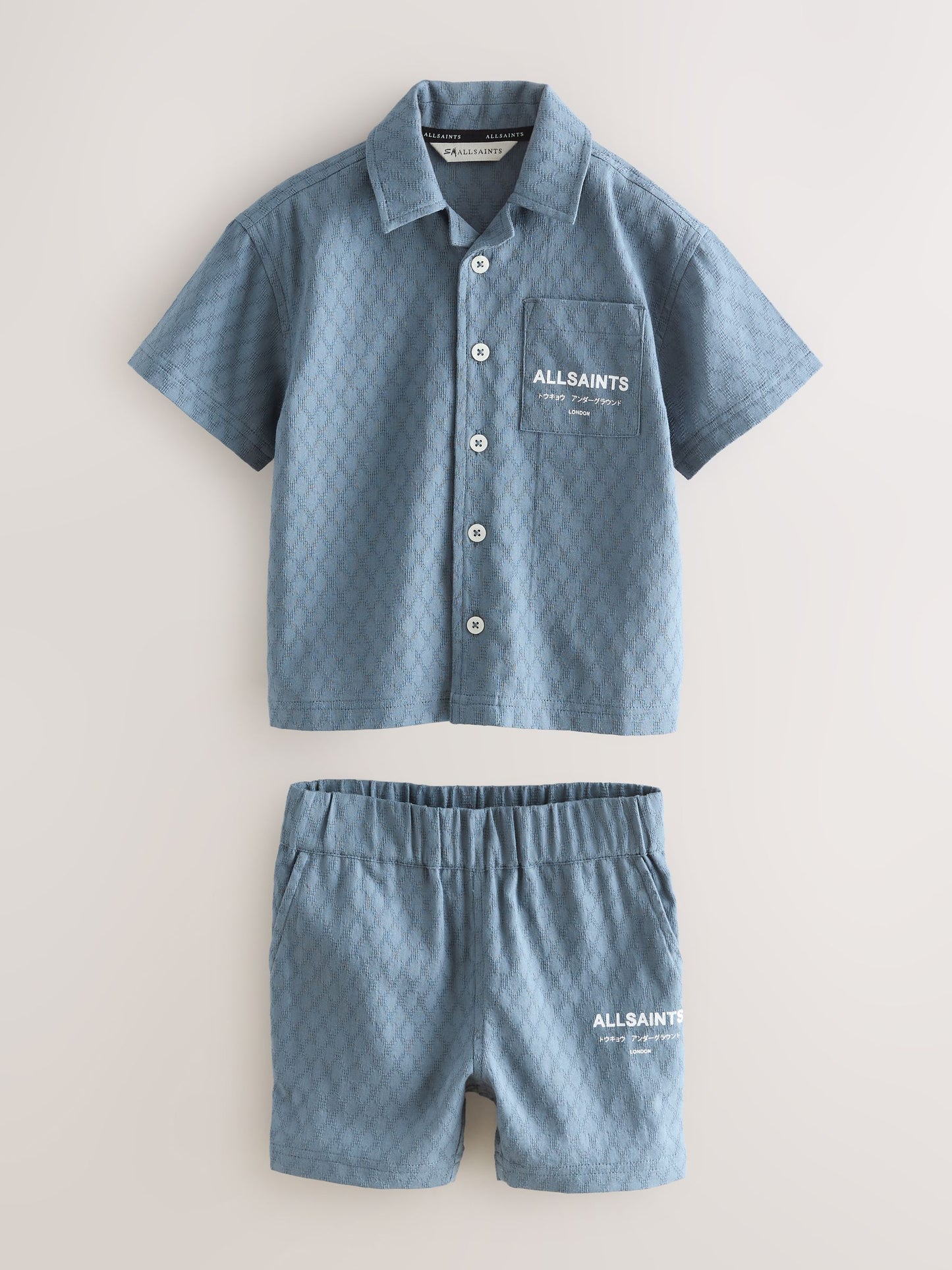 smALLSAINTS Blue Kylo Short Sleeve Shirt and Shorts Set image 6