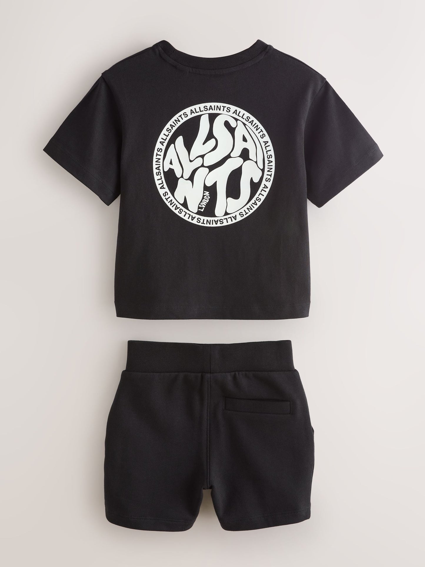 Dsiney Kidz - smALLSAINTS Black Distortion T-Shirt and Sweat Shorts Set image 14