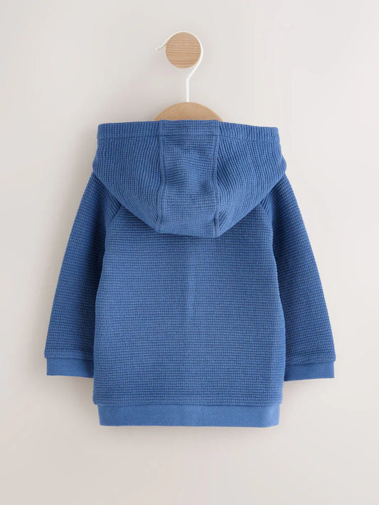 Blue Lightweight Textured Jersey Baby Jacket (0mths-2yrs)