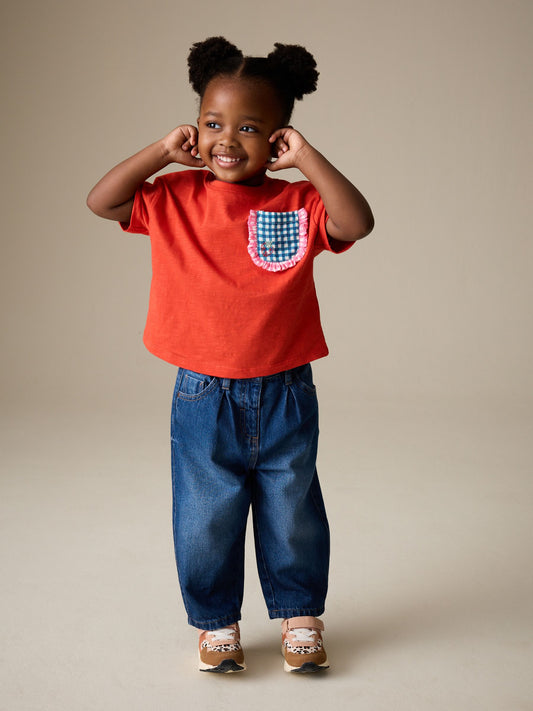 Dsiney Kidz - Red Gingham Short Sleeve Pocket T Shirt (3mths-7yrs) image 2