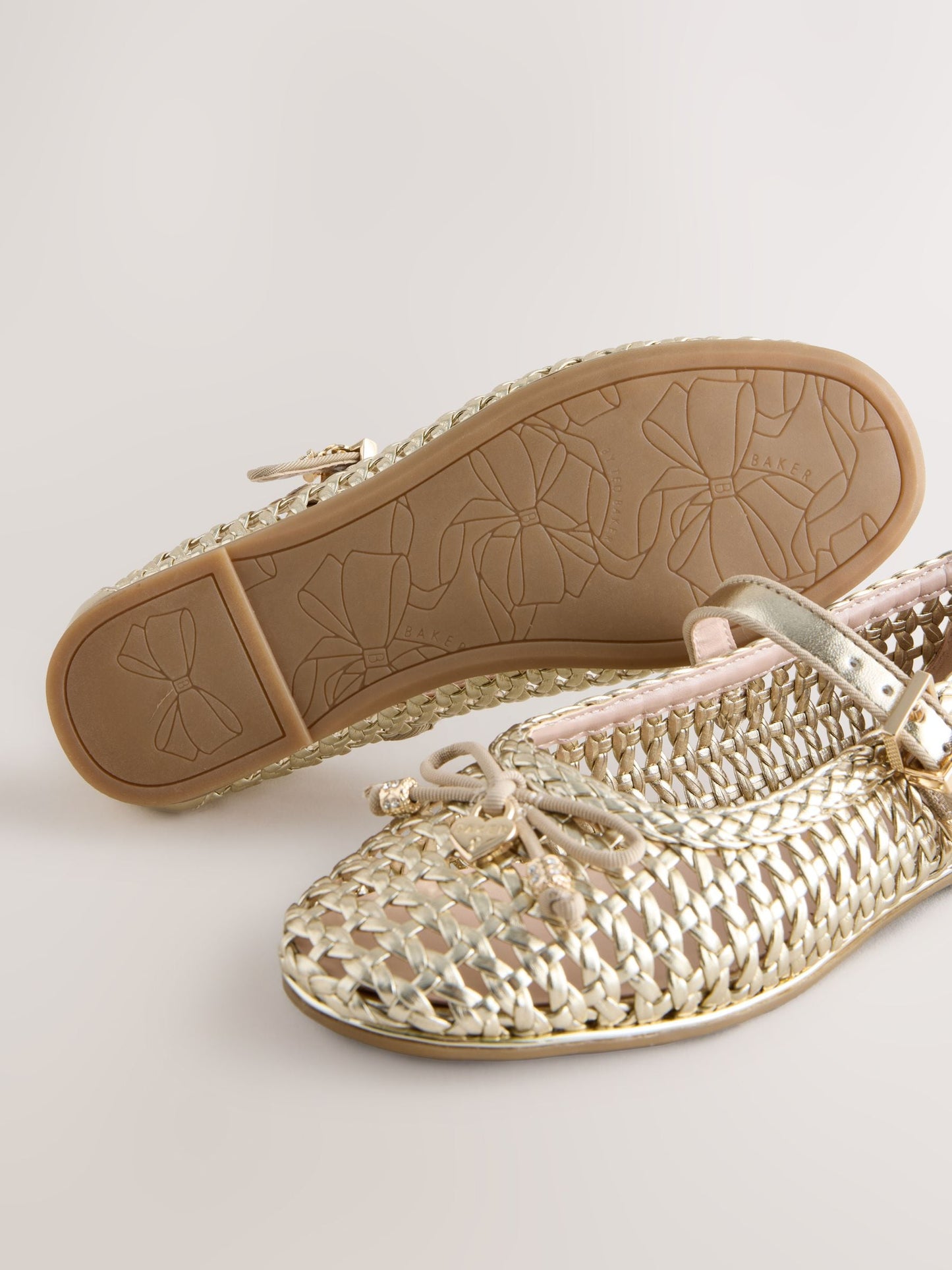 Dsiney Kidz - Baker by Ted Baker Woven Gold Mary Jane Shoes image 5