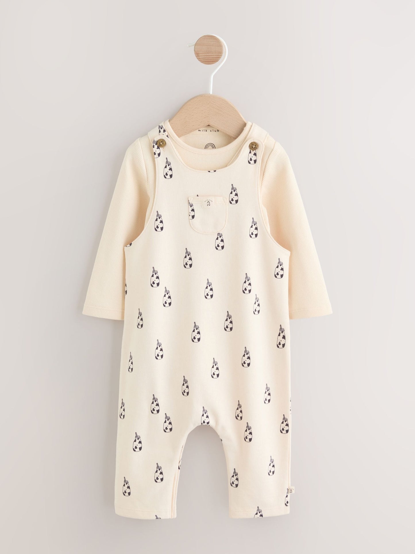 Neutral Milk Club Jersey Dungarees and Bodysuits Baby Set (0mths-2yrs) image 8
