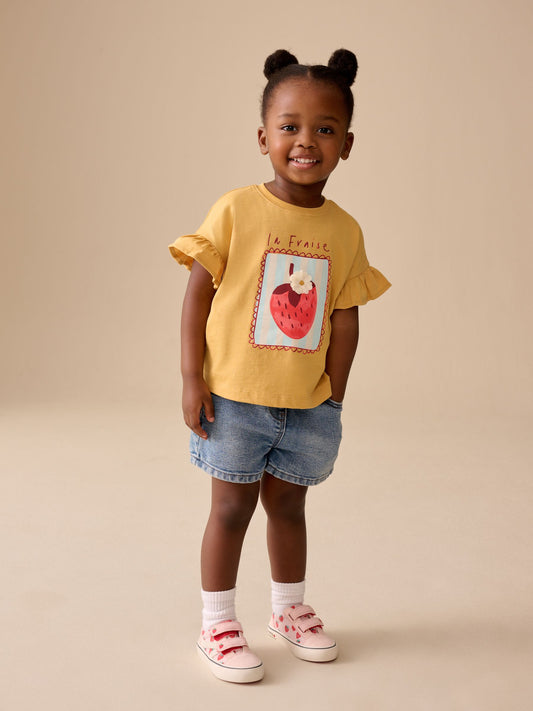 Dsiney Kidz - Ochre Yellow Strawberry Short Sleeve T-Shirt (3mths-7yrs) image 2