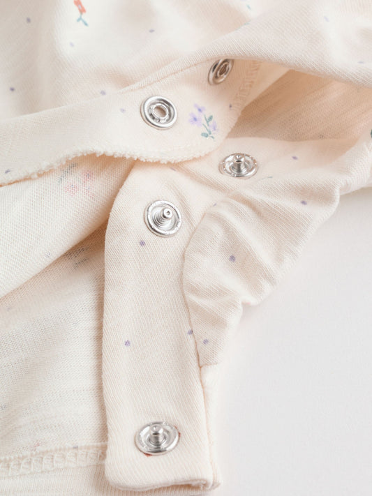 Lilac and Ecru Baby Rompers 3 Pack image 3