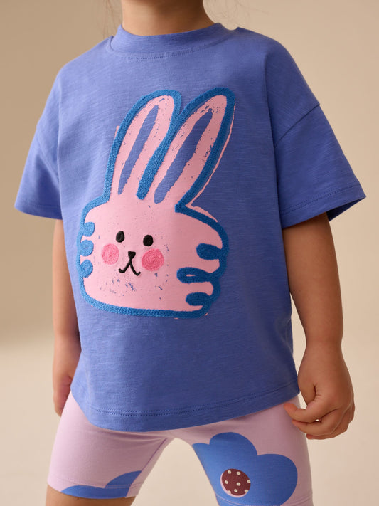 Dsiney Kidz - Blue Bunny Short Sleeve T-Shirt and Cycle Shorts Set (3mths-7yrs) image 2