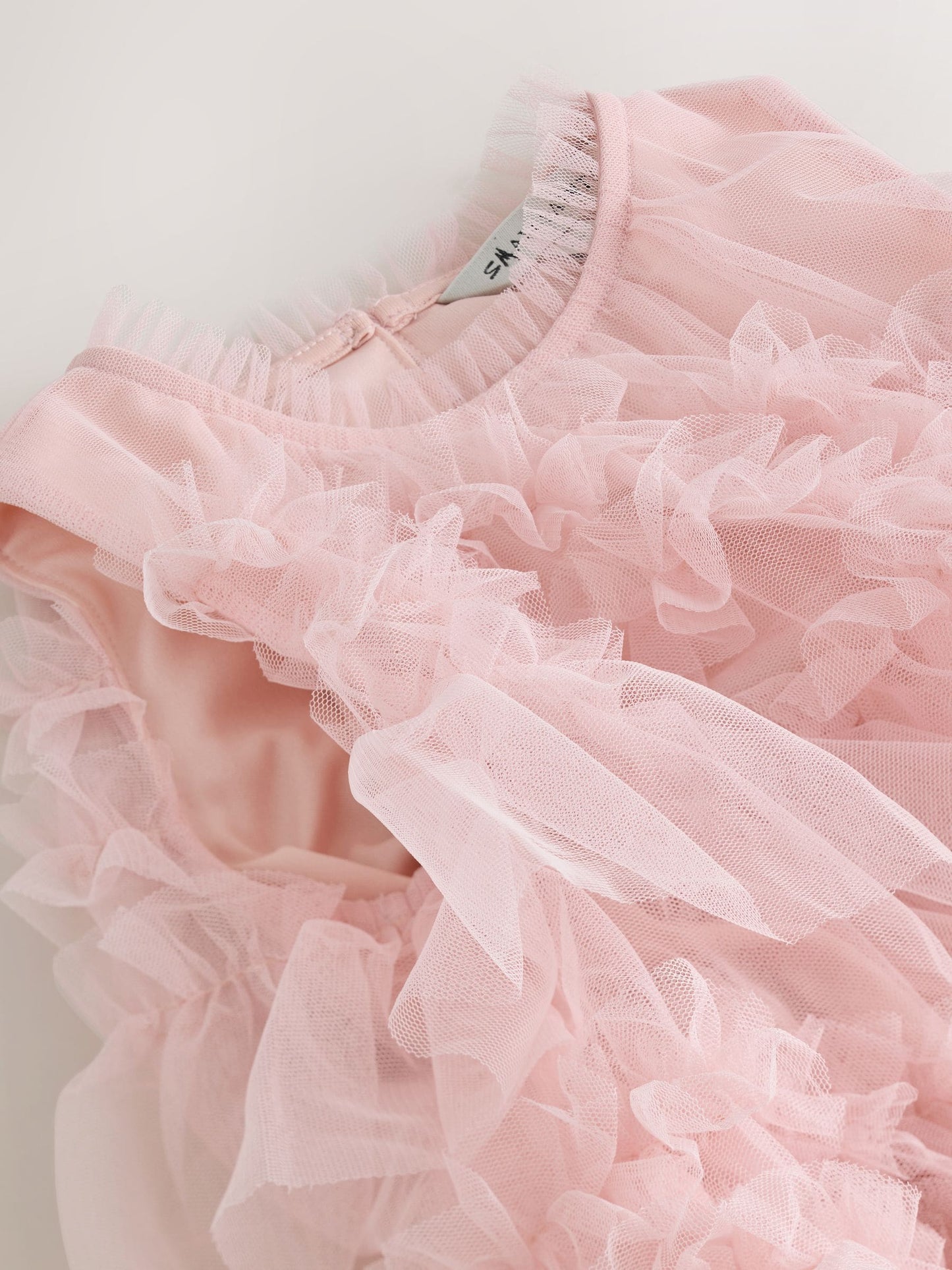 smALLSAINTS Light Pink Frill Mesh Dress image 10
