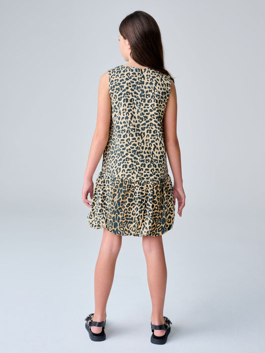Dsiney Kidz - smALLSAINTS Leopard Bubble Hem Denim Dress image 2