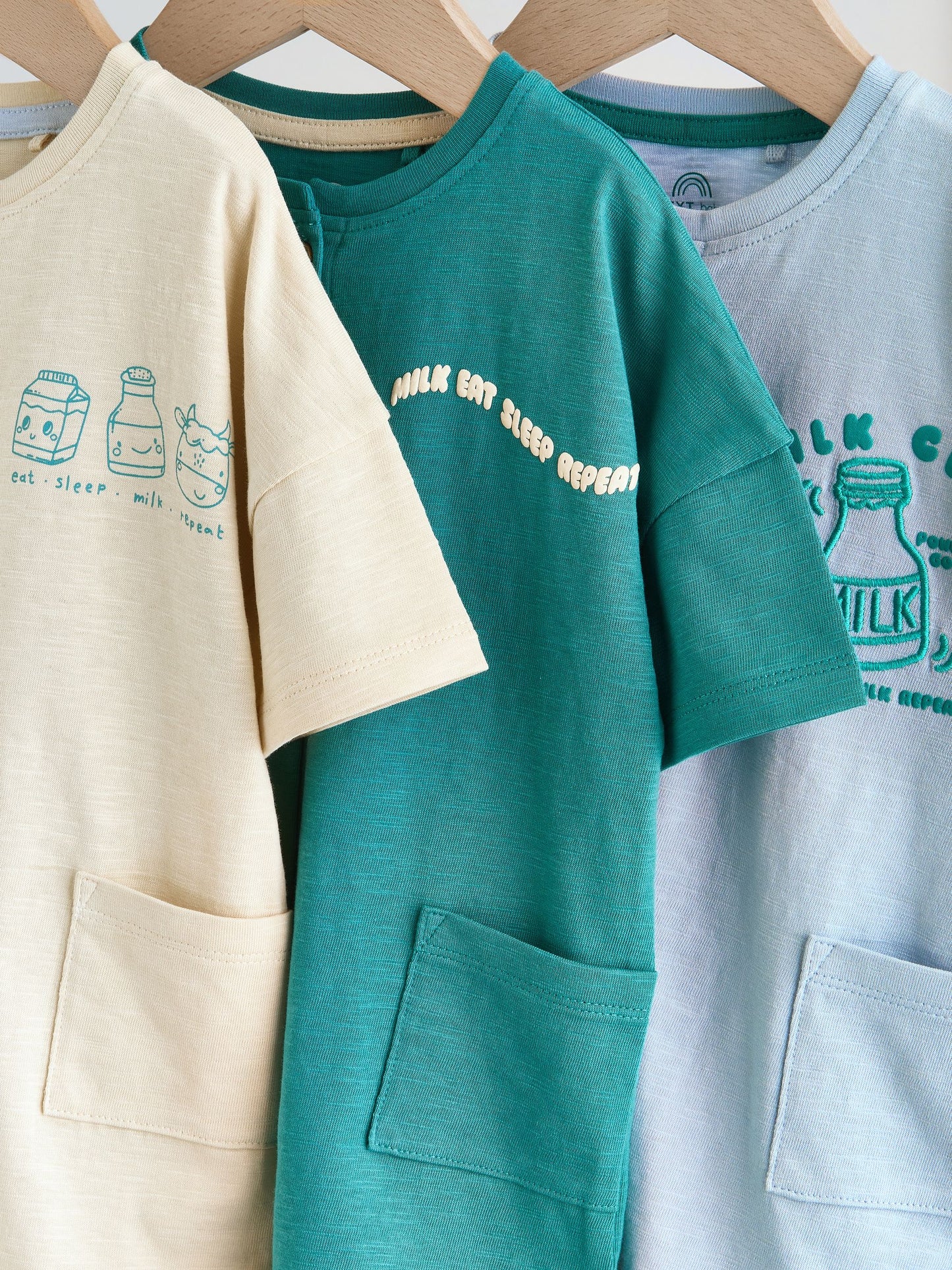 Green Milk Club Jersey Baby Rompers 3 Pack image 9
