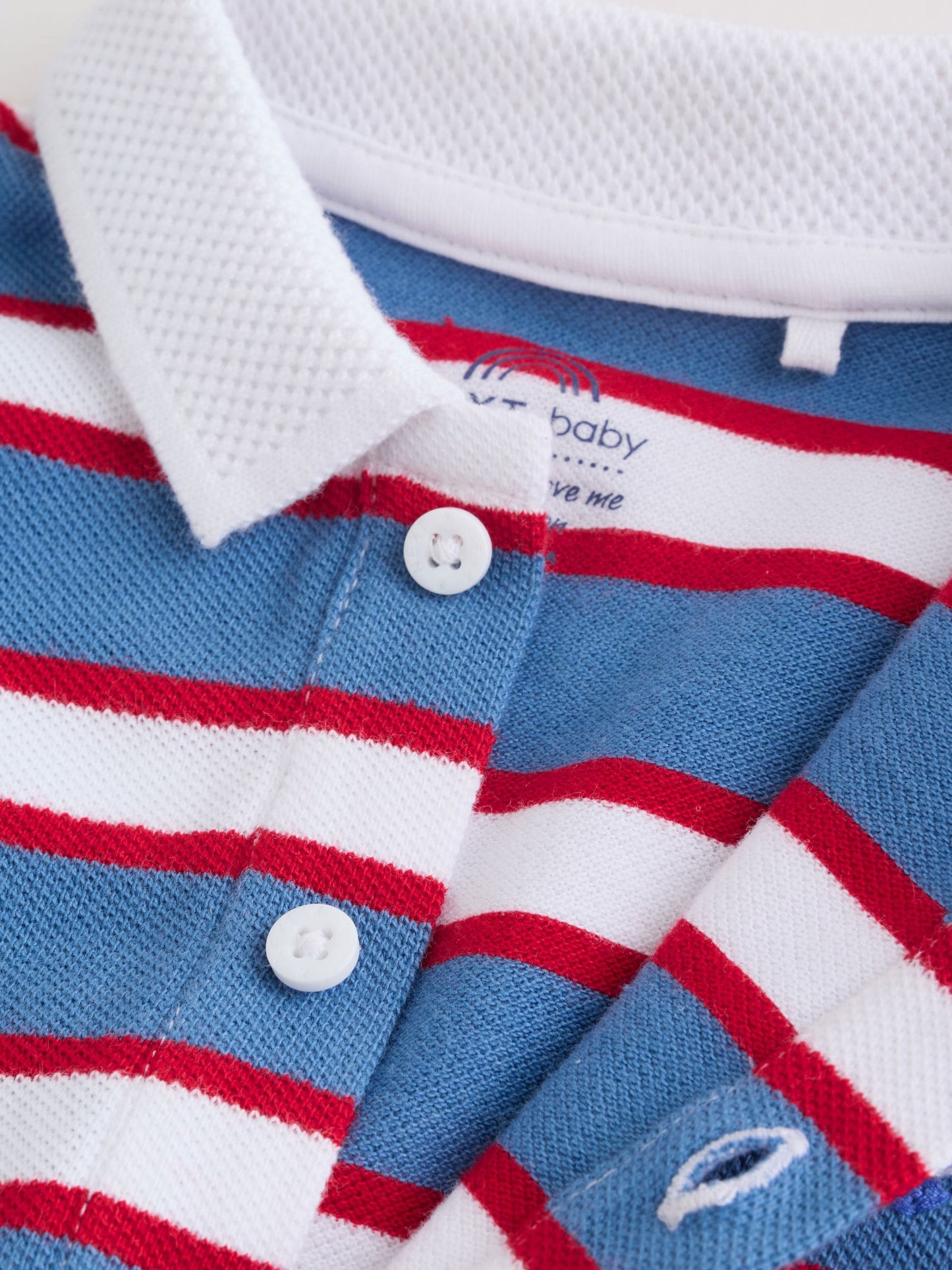 Red/Blue Rugby Striped Jersey Collared Rompers Baby 2 Pack image 8