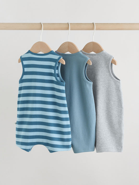 Blue Vest Jersey Baby Romper image 2