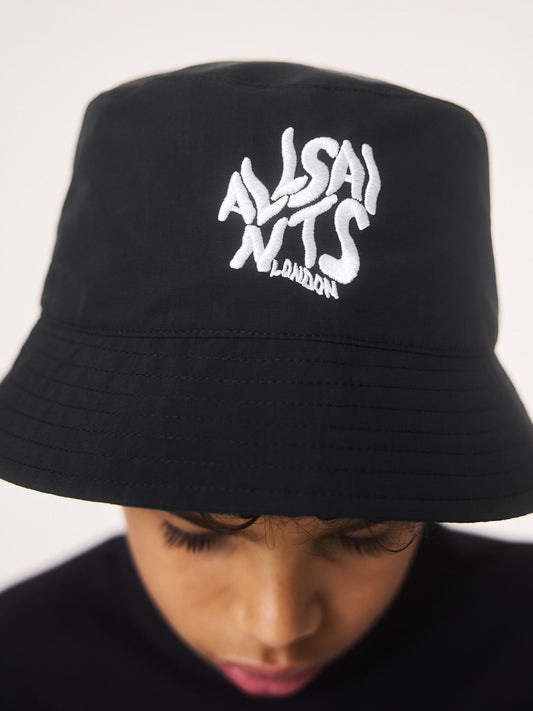 smALLSAINTS Black Orlando Logo Bucket Hat image 2