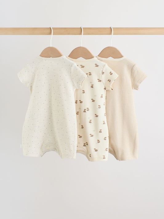 Neutral Hamish Highland Cow Jersey Baby Rompers 3 Pack image 2