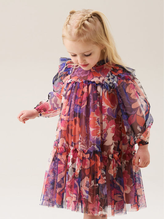 Angel & Rocket Purple Cara Print Mesh Dress image 2