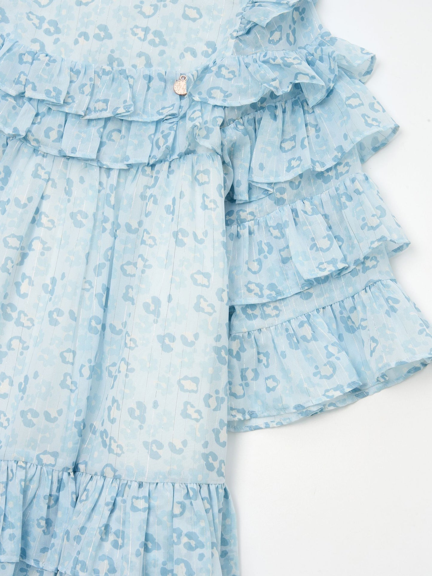 Angel & Rocket Blue Imogen Leopard Print Frill Dress image 9