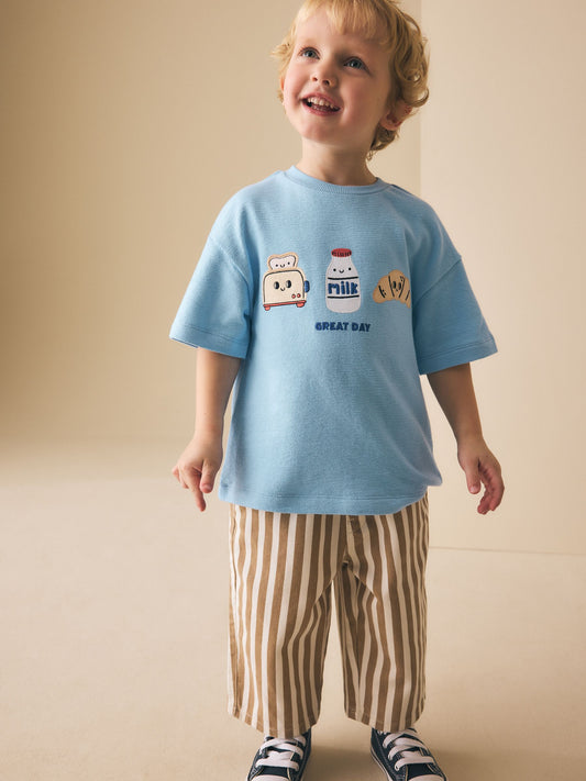Light Blue Breakfast Trio Short Sleeve Appliqué T-Shirt (3mths-7yrs) image 2