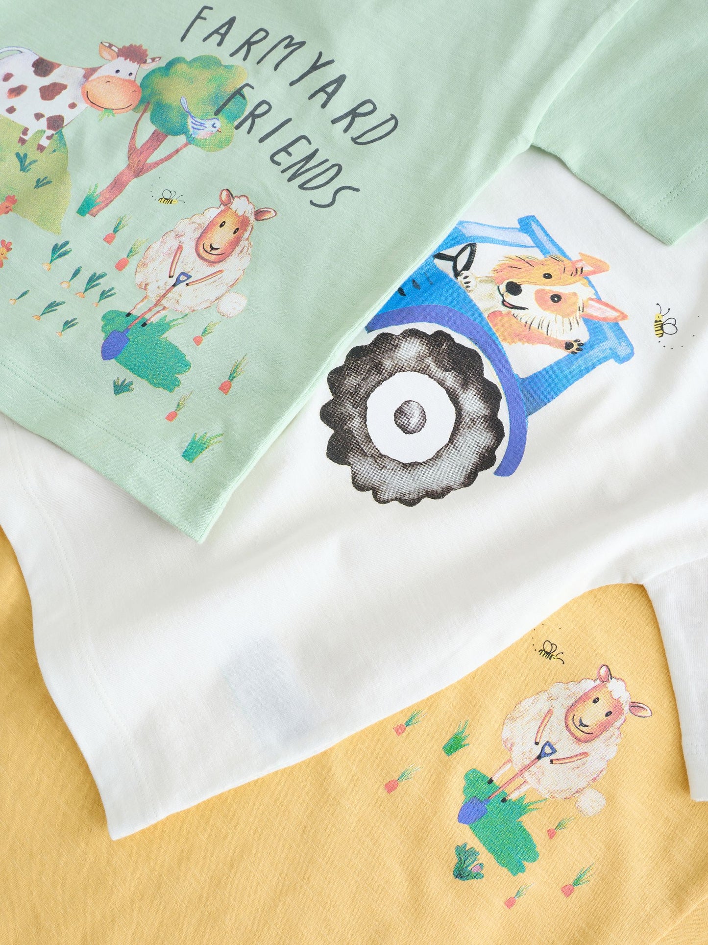 Dsiney Kidz - Green Watercolour Farm Short Sleeve Graphic T-Shirts 3 Pack (3mths-7yrs) image 7