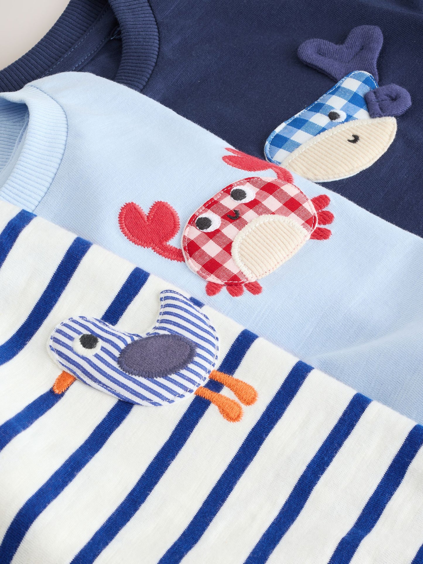 Dsiney Kidz - Navy Sea Animal Short Sleeve Appliqué T-Shirts 3 Pack (3mths-7yrs) image 7