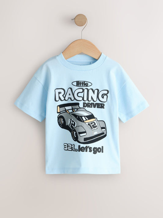 Black/Grey Race Car Short Sleeve Graphic T-Shirts 3 Pack (3mths-7yrs) image 2