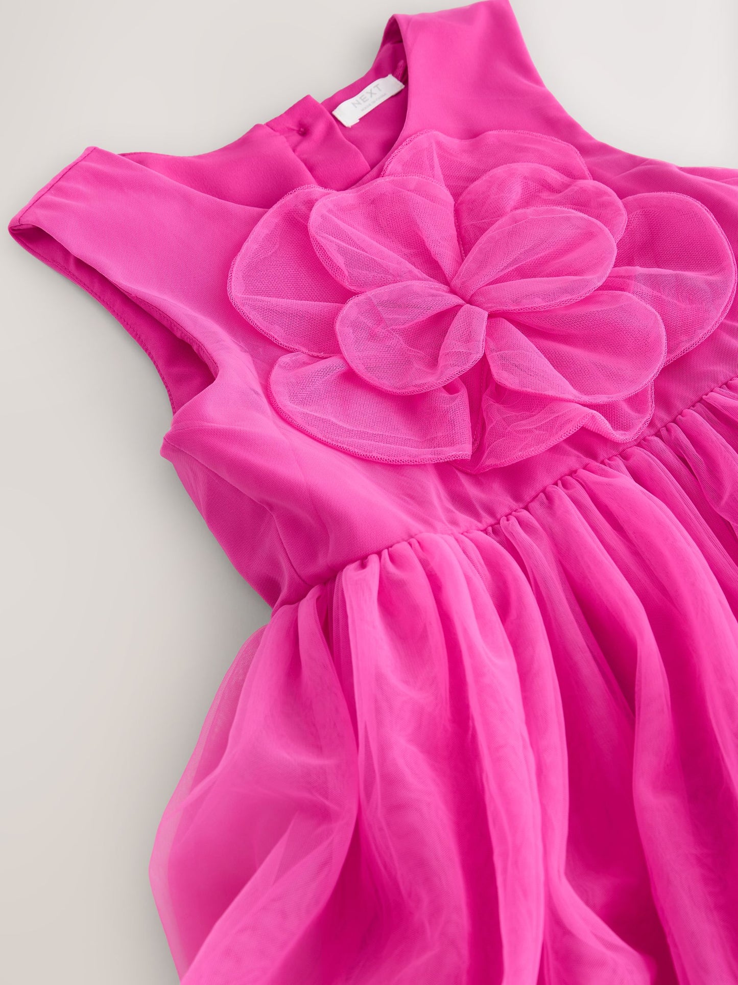 Pink Flower Corsage Mesh Occasion Dress (3-16yrs) image 7