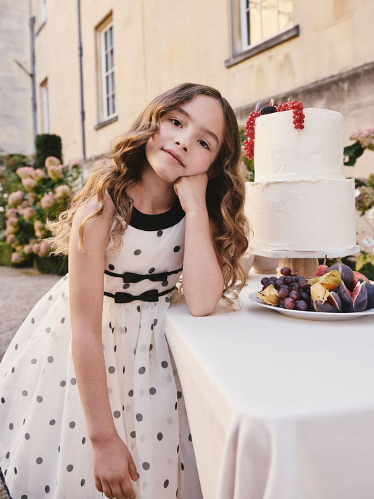 Dsiney Kidz - Black/Cream Spot Sleeveless Occasion Dress (3-16yrs) image 2