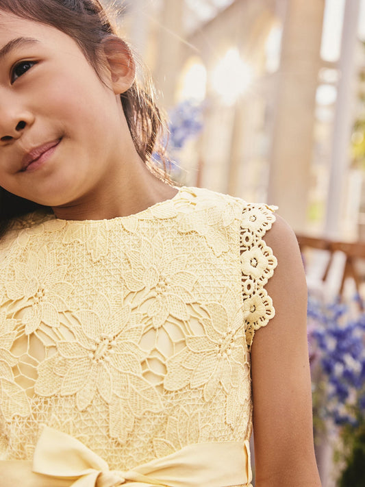 Dsiney Kidz - Yellow Lace Occasion Dress (3-16yrs) image 2