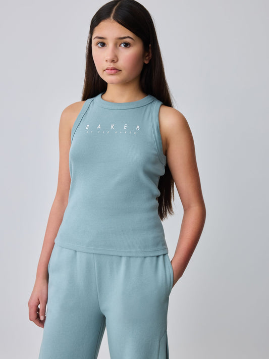 Baker by Ted Baker 3 Piece Blue Vest Hoodie & Wide Leg Joggers Set image 2
