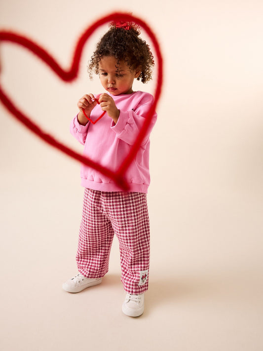 Pink/Red Disney Minnie Mouse Long Sleeve Top and Trousers Set (3mths-7yrs) image 3