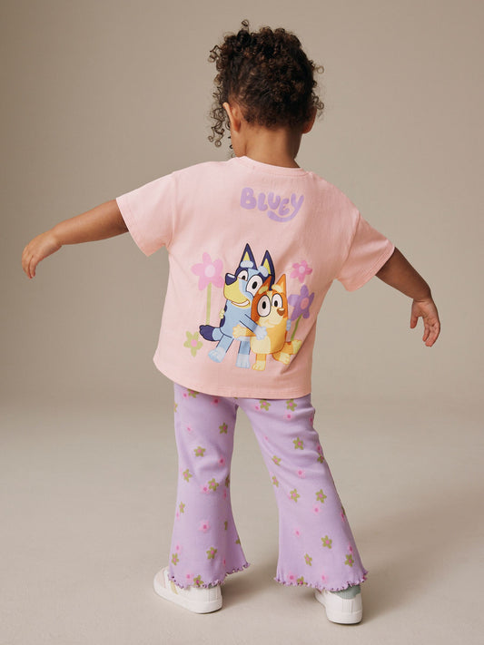 Dsiney Kidz - Pink Bluey Short Sleeve T-Shirt and Flare Set (3mths-7yrs) image 2