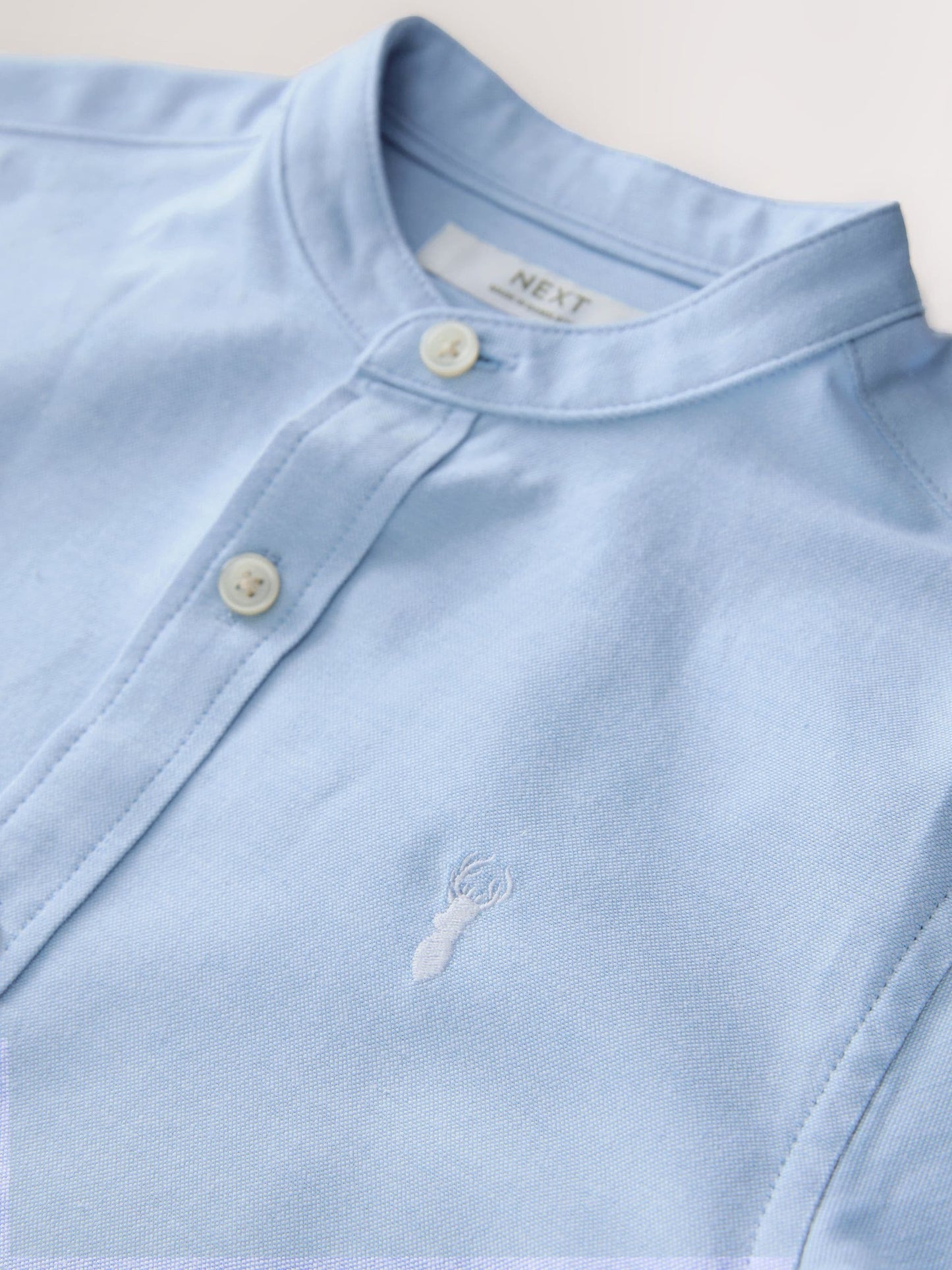 Dsiney Kidz - Blue Long Sleeve Grandad Collar Oxford Shirt (3-16yrs) image 7