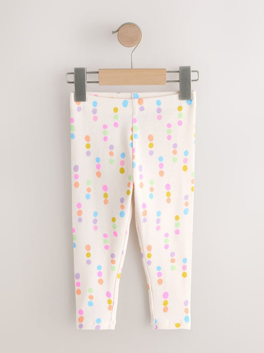 Pastel Rainbow Ribbed Leggings 5 Pack (3mths-7yrs) image 2