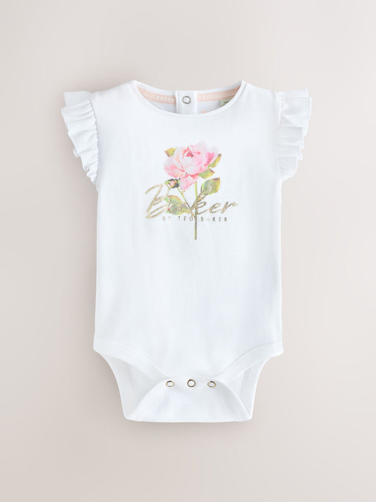Dsiney Kidz - Baker by Ted Baker 2 Pack White/Pink Frill Bodysuits image 2
