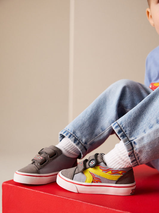 Grey Hot Wheels Touch Fastening Trainers image 2