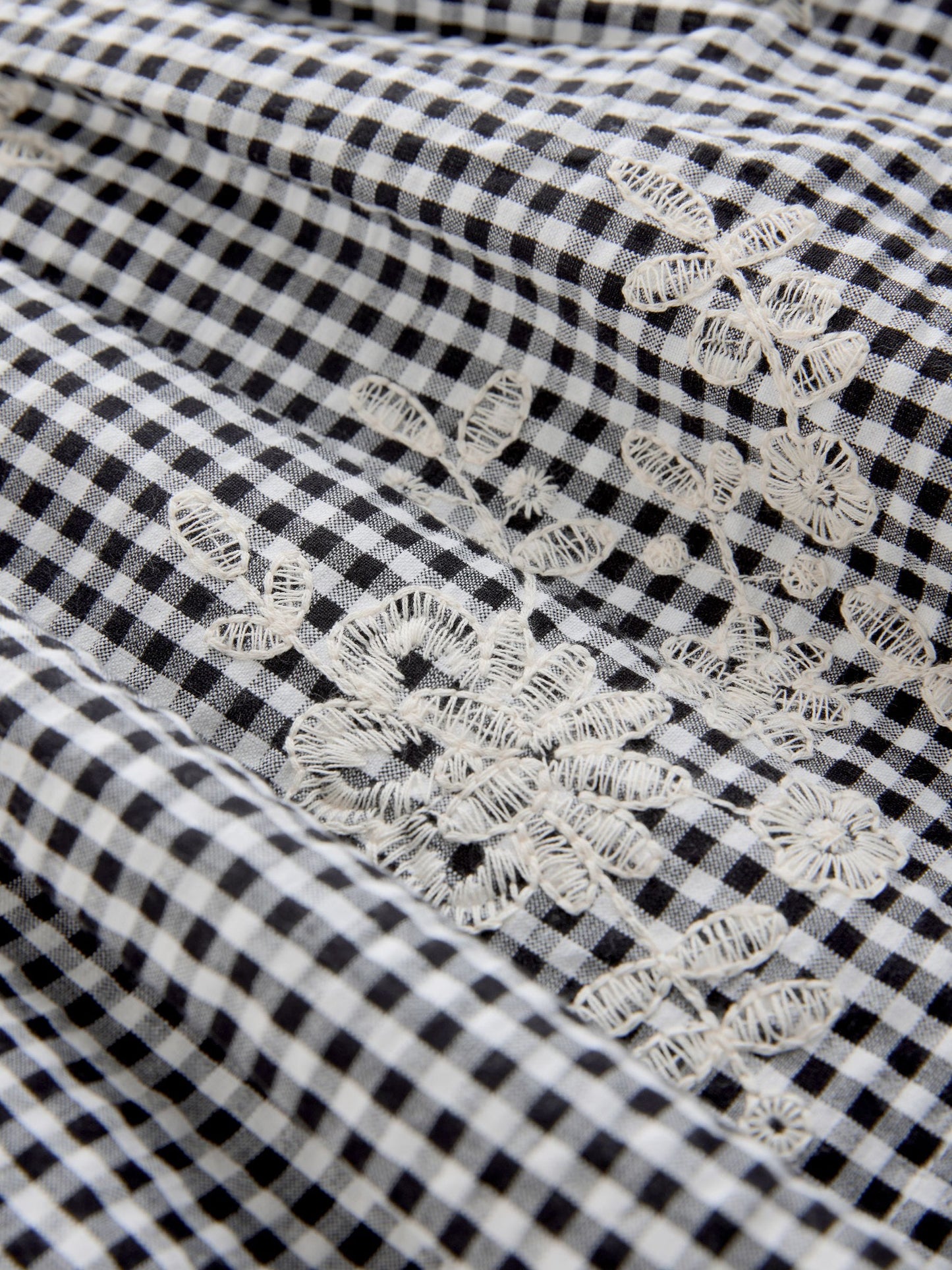 Black/White Gingham Embroidered Frill Sleeve Dress (3mths-8yrs) image 7