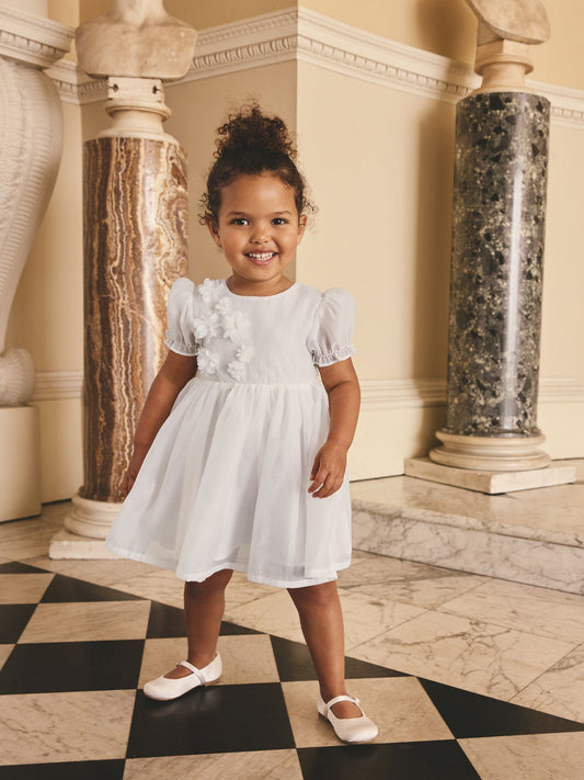 Dsiney Kidz - White Flower Corsage Dress (3mths-8yrs) image 2