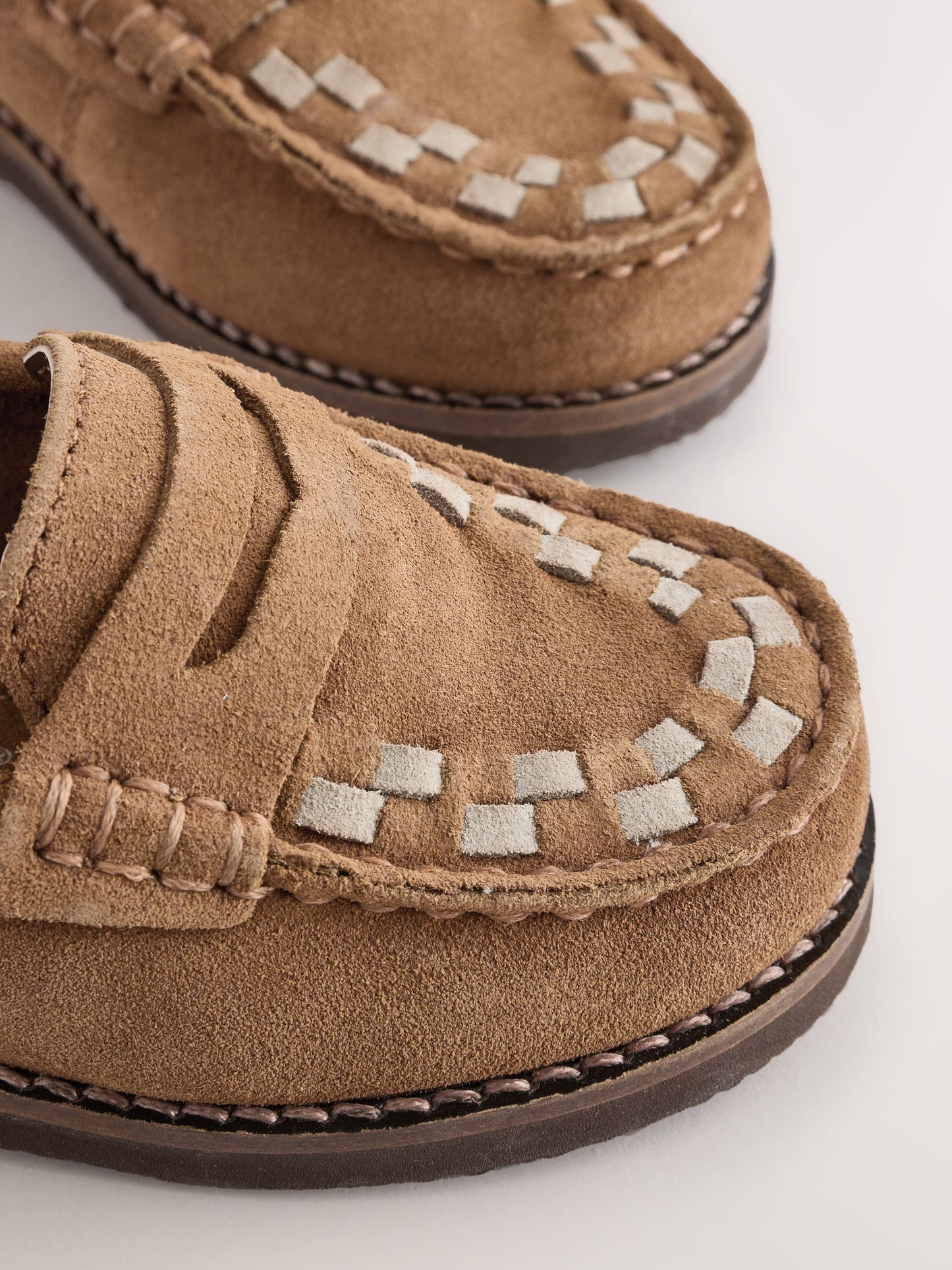 Tan Brown Standard Fit (F) Leather Loafers image 9