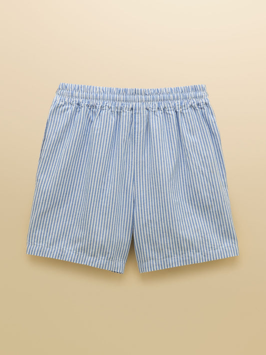Joules Girls' Amara Blue & White Woven Shorts image 2