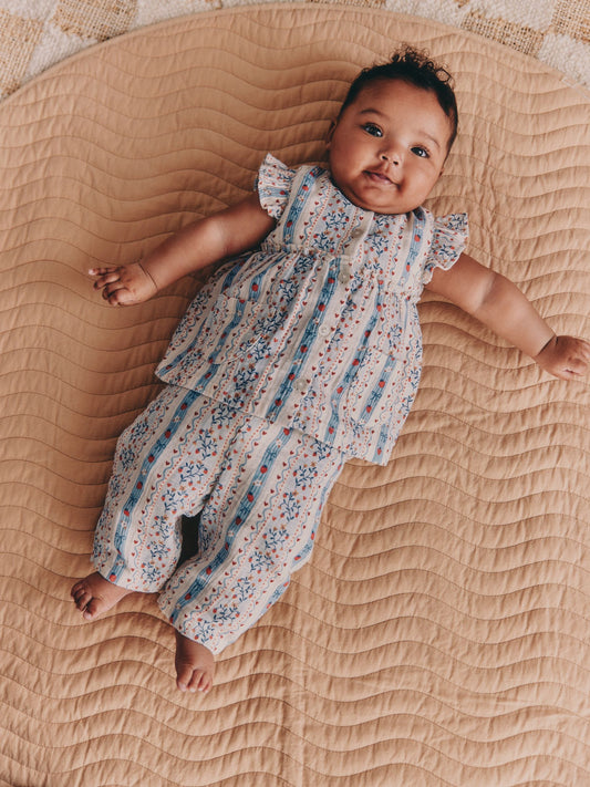 Dsiney Kidz - White Strawberry Baby Woven Top and Trousers Set 2 Piece (0mths-2yrs) image 2