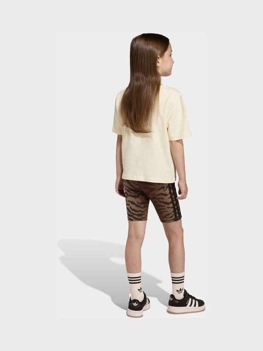 Dsiney Kidz - adidas Originals Brown Animal Top and Cycling Shorts Little Kids Set image 2