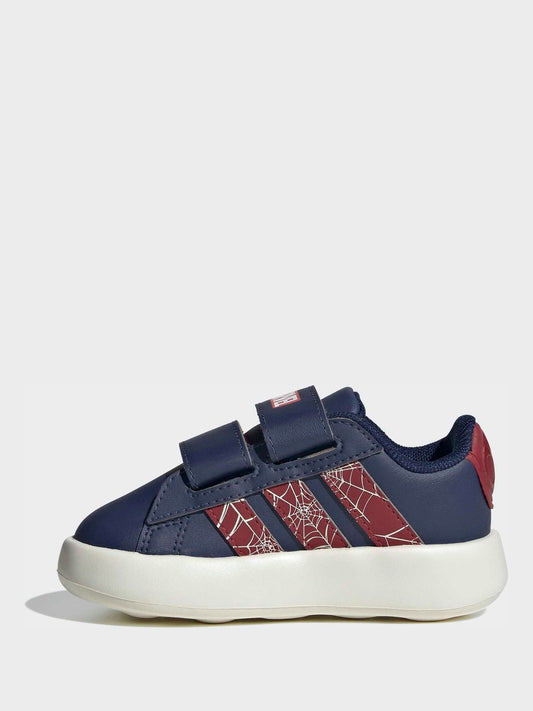 adidas Blue Marvel Spiderman Grand Court Infant Trainers image 2