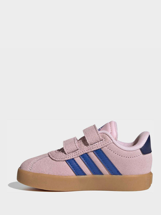 adidas Pink VL Court 3.0 Hook and Loop Infant Trainers image 2